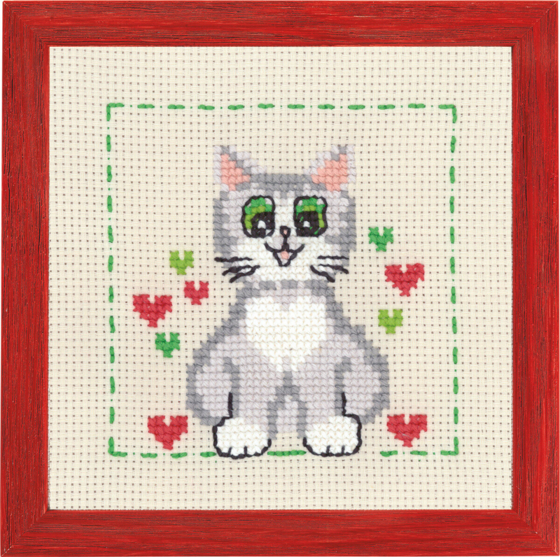 Broderisett MFK Katt R/5387 19 x 19 cm