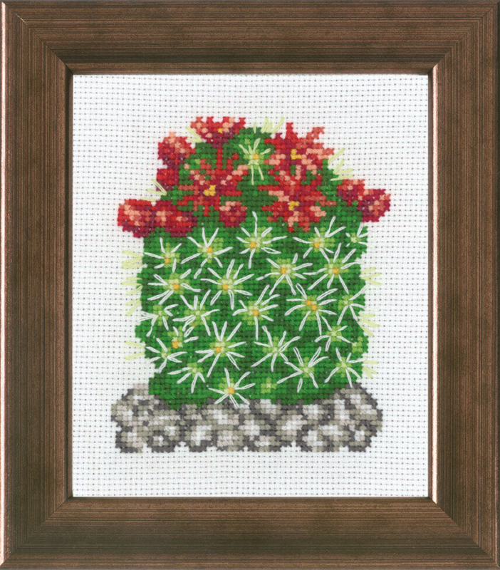 Broderisett Kaktus med rød R5380 10 x 12 cm