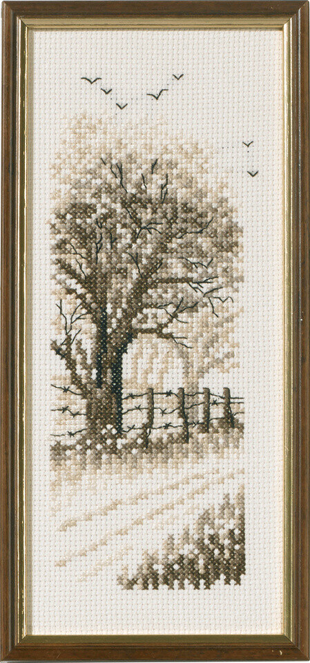 Broderisett Skogbryn og gjerde R5619 22 x 9 cm