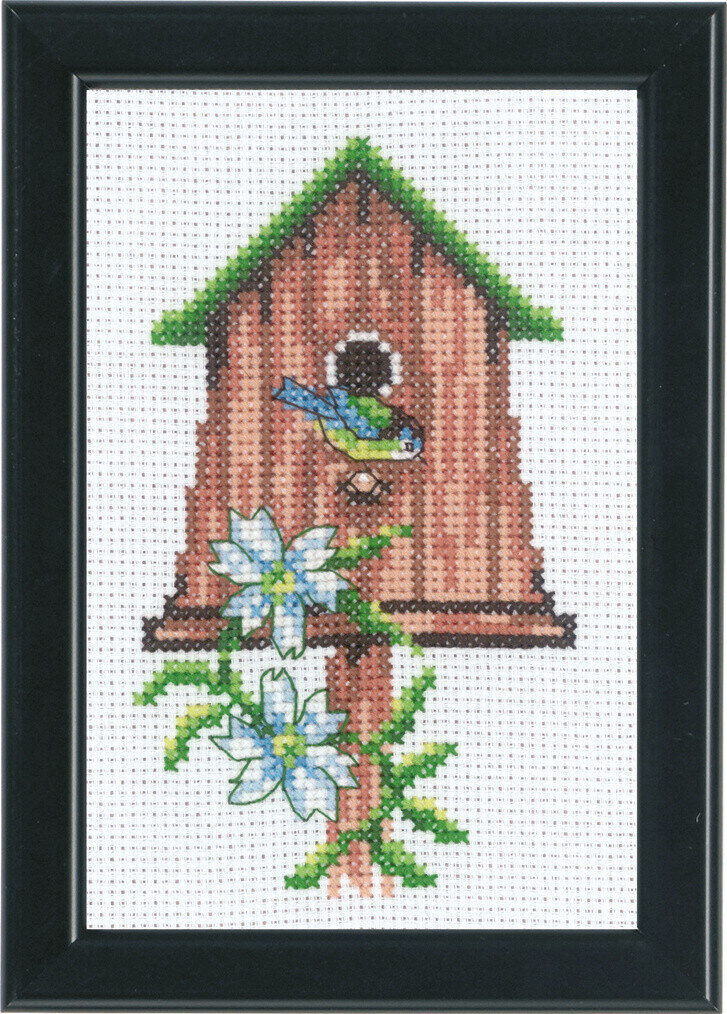 Broderisett Fuglehus 9 x 14 cm