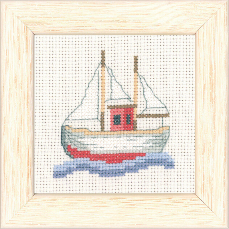 Broderisett Fiskebåt 9 x 9 cm R5376