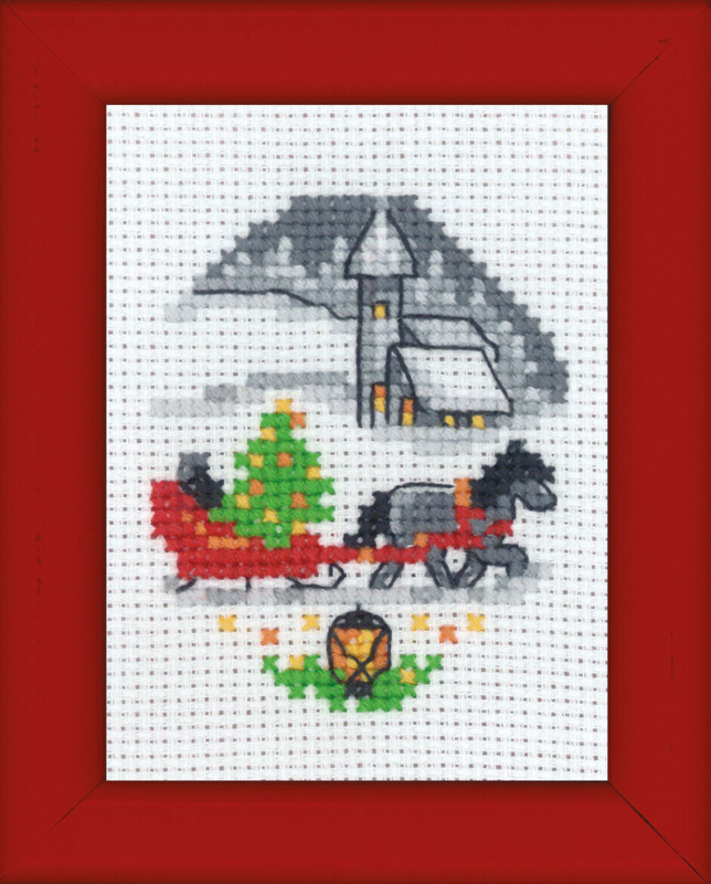 Broderisett Kane julebilde 6 x 8 cm