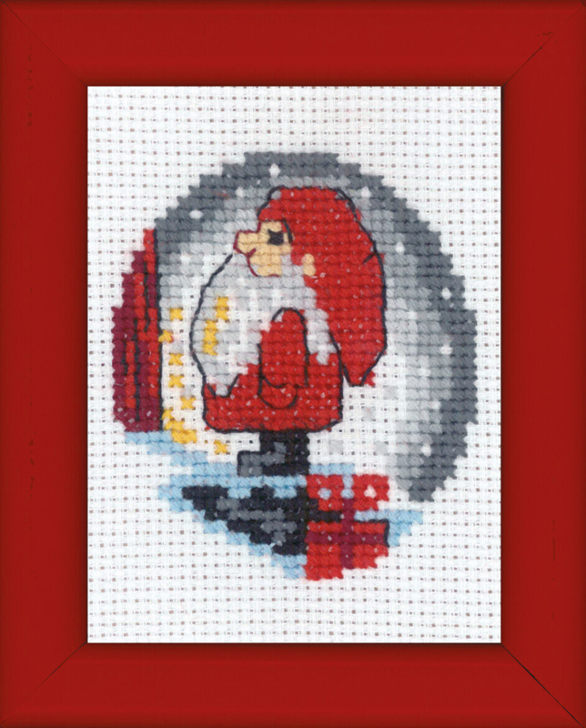 Broderisett Nisse på trapp bilde 6 x 8 cm
