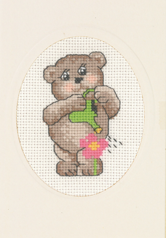 Broderisett Vannkanne bamse 9 x 13 cm