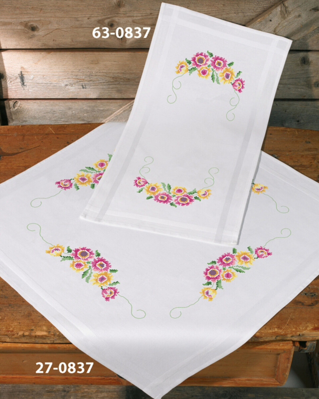 Broderisett Afrikansk Margeritt 80 x 80 cm