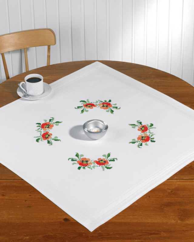 Broderisett Valmuer XXX 80 x 80 cm