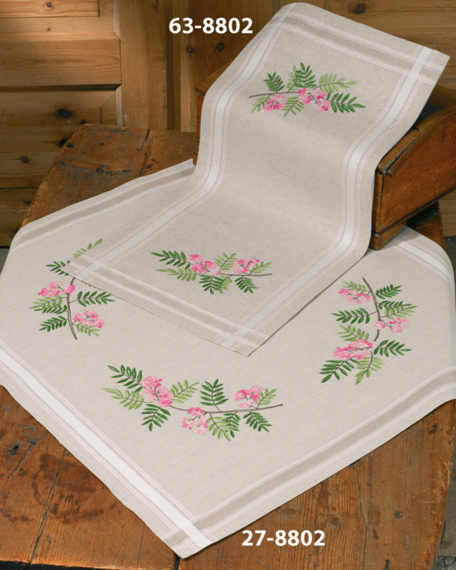 Broderisett Rognebær 80 x 80 cm