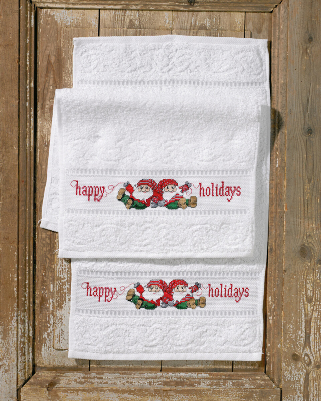 Broderisett Happy Holiday 2 stk 30 x 50 cm