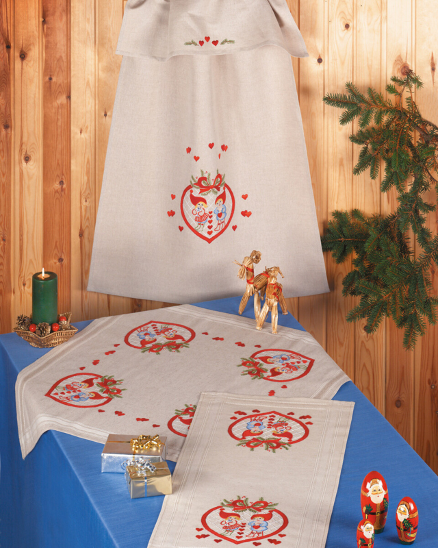 Broderisett Nisse i hjerte