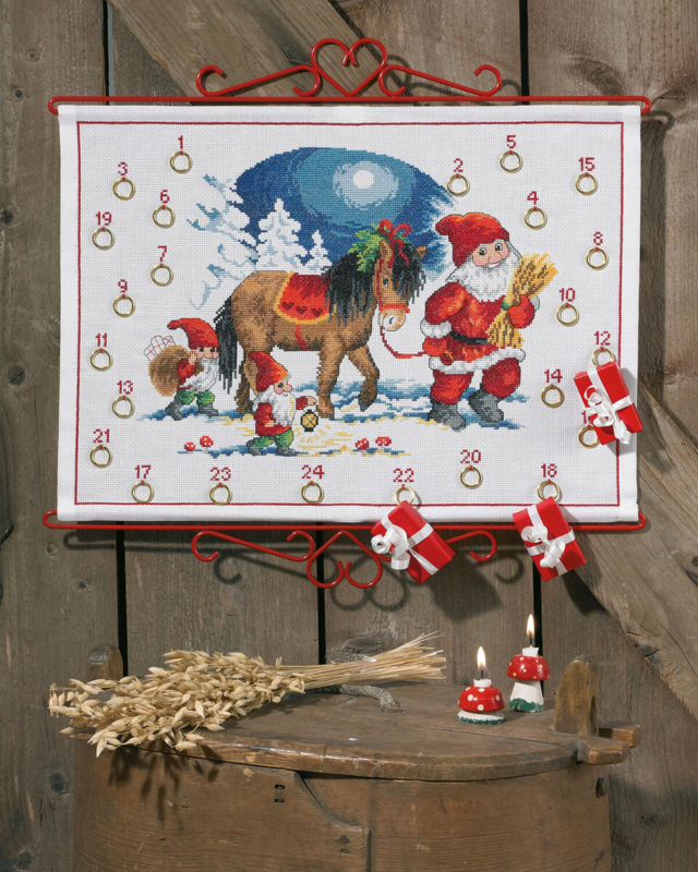 Broderisett Nisse og hest 5125/48 48 x 35 cm