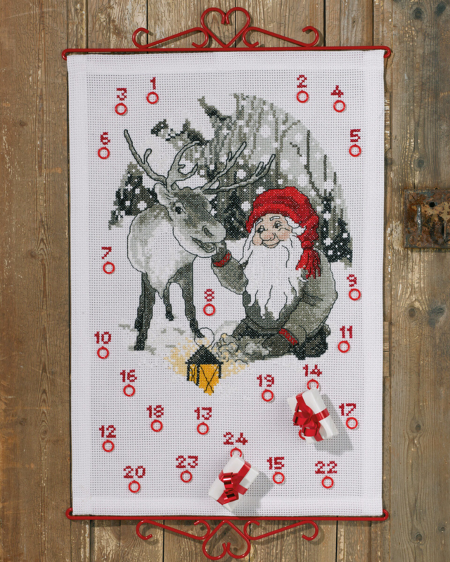 Broderisett Nisse & reinsdyr B5125/40 40 x 60 cm