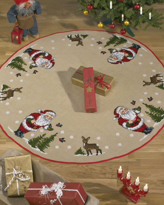 Broderisett Nisse mater fugler 170 cm Ø