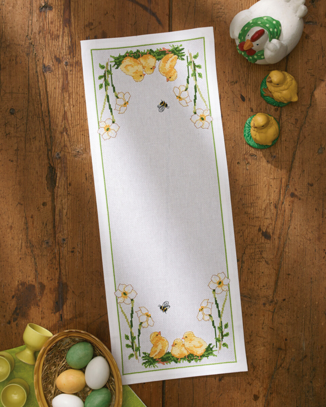 Broderisett Kom alle mine kyllinger 24 x 63 cm