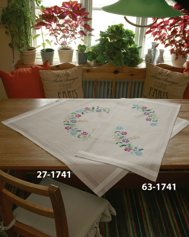 Broderisett Blomster i korssting 40 x 80 cm