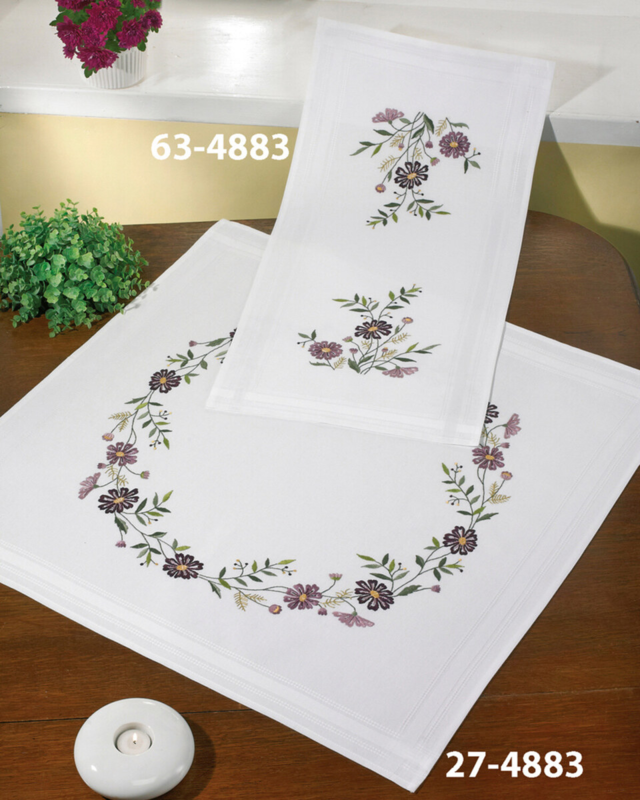 Broderisett Blomster 40 x 80 cm