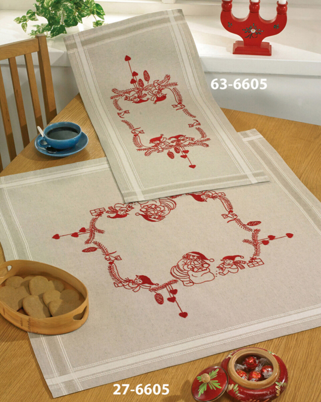 Broderisett Små nisser 40 x 80 cm