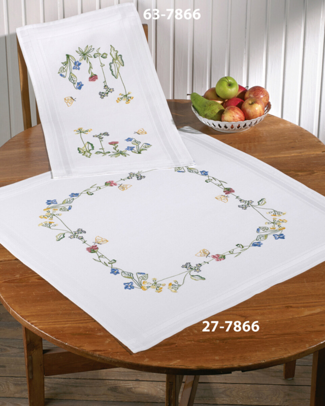 Broderisett Mandalblomster 40 x 80 cm