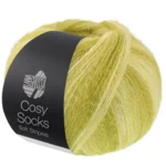 Lana Grossa Cosy Socks Soft Stripes 116 Lime/pistasj/lys oliven