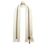 Go Handmade Metallglidelås Offwhite: Bronse. Rund glidelåstrekker.