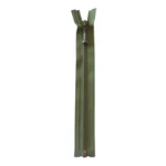 YKK Delbar Glidelås Metall 4 mm (25-65 cm) 566 Armegrønn, Antikk messing