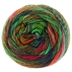 Lana Grossa Colorissimo 221 Jade/Oliven/Vinrød/Rust/Rød/Nattblå/Mørk blå/Gulgrønn