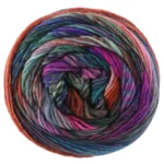 Lana Grossa Colorissimo 222 Jeansblå/Aubergine/Rosa/Oransje/Laksefarget/Grå/Mørk gråfiolett/Grågrønn/Mørk grønn