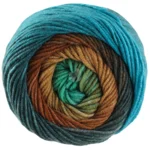 Lana Grossa Cool Wool Big Color 4033 Mørk petrol/petrol/mørkegrønn/leirbrun/brun/mørkegrå