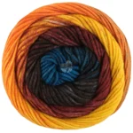 Lana Grossa Cool Wool Big Color 4046 Mørkerød/koksgrå/mørkegrå/turkisblå/oransje/gul/nougat