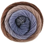 Lana Grossa Cool Wool Big Color 4050 Taupe/gråbrun/gråblå/marineblå/himmelblå