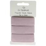 Go Handmade Elastisk Bånd: 3 m x 20 mm, Vintage rosa