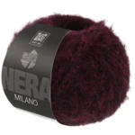 Lana Grossa Milano 12 Mørkerød/svartmelert