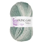 Viking Pleddgarn 736 Hvit/petrol