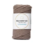 LindeHobby Macrame Lux, Knytegarn, 4 mm Mørk beige