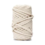 LindeHobby Macrame Lux, Flettet Knytegarn, 6 mm Naturhvit