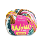 Katia Wow Chunky Boom 302 Rosa-Perlemor bjørnebær-Sitron gul