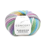 Katia Concept Paradise Merino 500 Ecru-Grønn-Blå-Gul