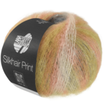 Lana Grossa Silkhair Print 440 Vanilje/krem/oransje/turkis/sennepsgul/bær