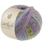 Lana Grossa Landlust Die Sockenwolle 618 Fiolettblå/Jeans/Lyseblå/Lys-/Mørkegrå/Jade/Pistasj/Syrin stripet