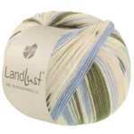 Lana Grossa Landlust Die Sockenwolle 722 Skoggrønn/Ecru/Himmelblå/Lys beige/Jade
