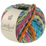 Lana Grossa Landlust Die Sockenwolle 825 Oransje/Pink/Pistasj/Turkisblå/Petrolblå/Offwhite/Mørkegrå