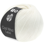 Lana Grossa Cool Wool Lace 28 Hvit