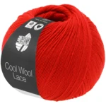 Lana Grossa Cool Wool Lace 68 Lysende rød