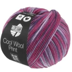 Lana Grossa Cool Wool Print 841 Lilla/Mørk fuchsia/Rødfiolett