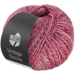 Lana Grossa Vintage Socks 1009 Gammelrosa/Geraniumrød/Bordeaux melert
