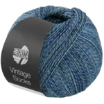Lana Grossa Vintage Socks 1014 Marine/turkis/grå/midnattblåmelert