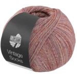 Lana Grossa Vintage Socks 1011 Rosa/lilla/aprikos/blekgulmelert