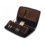 LYKKE Oxford Etui for Utskiftbare Rundpinner, 13 cm Sjokolade