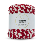 LindeHobby Inspire Print 38 Hvit med brede tilfeldige røde striper