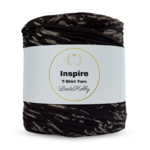 LindeHobby Inspire Print 16 Mørk brun med organiske figurer og sølvglitter