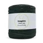 LindeHobby Inspire Print 135 Mørk grønn med organiske figurer og sølvglitter